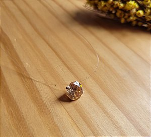 Colar Nylon Citrino Champanhe - Prata 925