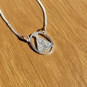 Colar Medalha N. Sra. Aparecida Laser - Prata 925