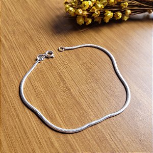 Pulseira Rabo de rato achatada - Prata 925