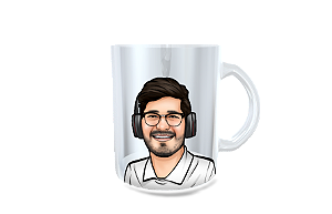 Caneca Vidro 325ml - 1 caricatura
