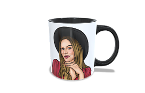 Caneca Cerâmica Alça Colorida - 1 caricatura