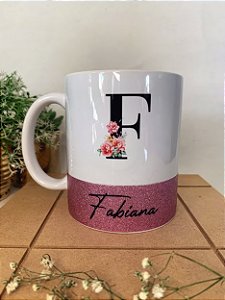 Caneca Cerâmica Base com Glitter - Personalizada