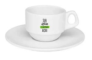 Xícara com pires 75 ml - com seu logo