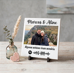Azulejo Namorados Personalizado Spotify 15x15cm