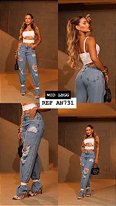 CALÇA JEANS WID LEGG DESTROYD