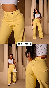 CALÇA JEANS WID LEGG AMARELO MANTEIGA