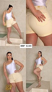 SHORT JEANS PLUS SIZE AMARELO MANTEIGA