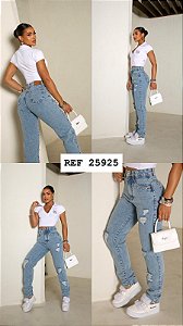 CALÇA MOM DESTROYD 100% GRADE QUEBRADA