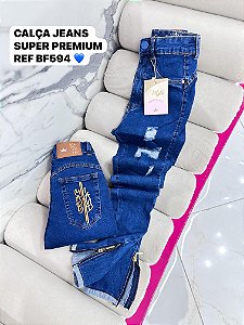 CALÇA JEANS PREMIUM ZÍPER GRADE QUEBRADA
