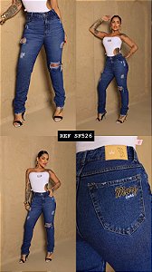 CALÇA MOM DESTROYD GRADE QUEBRADA