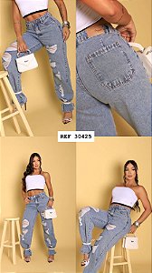 CALÇA JEANS WID LEGG GRADE QUEBRADA