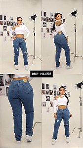 CALÇA MOOM QUEBRADA