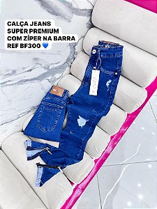 CALÇA JEANS LINHA PREMIUM COM ZÍPER NA BARRA