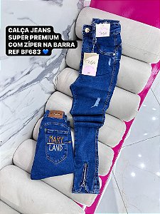 CALÇA JEANS LINHA PREMIUM COM ZÍPER NA BARRA