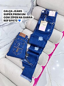CALÇA JEANS LINHA PREMIUM COM ZÍPER NA BARRA