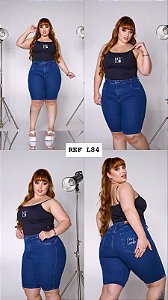 BERMUDA JEANS COM LYCRA PLUS SIZE GRADE QUEBRADA