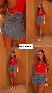 SHORT JEANS COM LYCRA GRADE QUEBRADA