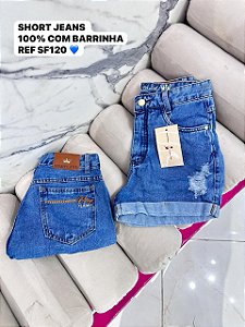 SHORT JEANS SLIM 100% ALGODÃO