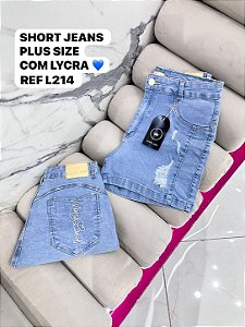 SHORT JEANS PLUS SIZE COM LYCRA