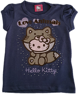 Blusa Manga Media Feminina Hello Kitty