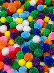 Pompom 1 cm sortido c/ 100 unidades