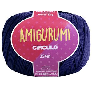Linha Amigurumi Cor 2856 Anil Profundo Com 254 Metros Círculo