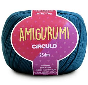 Linha Amigurumi Cor 5073 Petróleo Com 254 Metros Círculo
