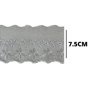 Bordado ingles 7.5cm Branco CTL 108 Com 13.70 metros NYBC