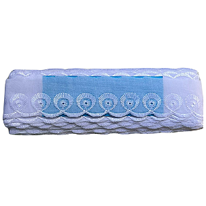 Bordado Ingles 5.0cm Branco Ctb 150 Com 13.70 Metros NYBC