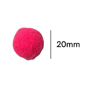 Pompom 2 cm Rosa Neon com 50 unidades NYBC