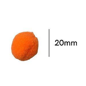 Pompom 2 cm Laranja Neon com 50 unidades NYBC