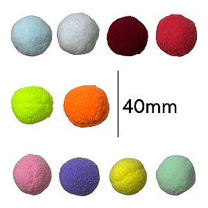 Pompom 4 cm Sortido com 10 unidades NYBC