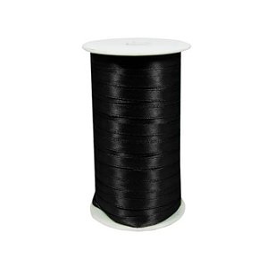 Fita Cetim 7mm 100 Metros Preto BZ