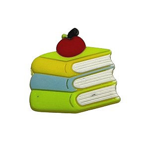 Aplique emborrachado livros- 30mm x 29mm