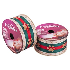 Fita cetim estampada ECF 009TR 38mm c/10 metros -Progresso