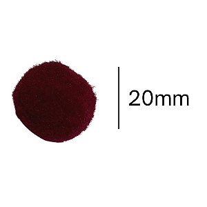 Pompom 2 cm Vinho com 50 unidades NYBC