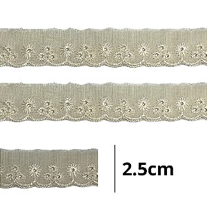 Bordado Ingles 2.5cm COR 296 CTL-61 c/ 13.7 metros NYBC