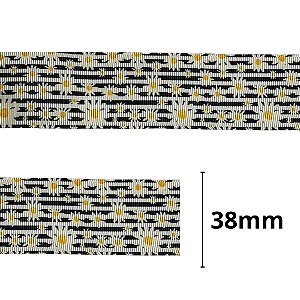 fita gorgurão estampada margarida 38mm ref 0040 c/ 10 metros
