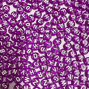 Miçanga redonda letras 7mm ref 0250 com 100 gramas