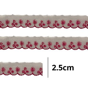 Bordado ingles 2.5cm cor 312/101 Ref ctl-61 c/ 13.70 metros NYBC