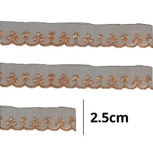 Bordado ingles 2.5cm cor 147/101 Ref ctl-61 c/ 13.70 metros NYBC