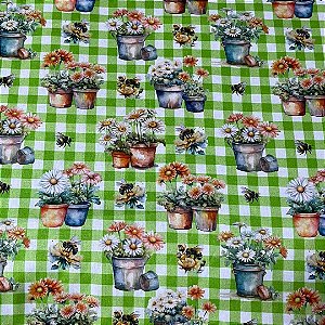 Tecido tricoline estampada ref d7204 - 100% algodão 50cm x 150cm Peripan
