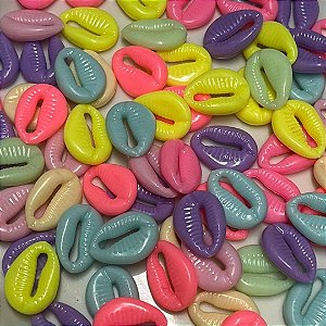 Miçanga de buzios 18mm ref 0560 com 100 gramas