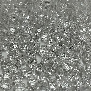 Miçanga cristal 8mm transparente ref 0600 com 100 gramas