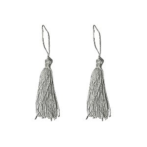 Pingente Tassel 7.0cm cor branco c/10 unidades nybc