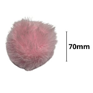 Pompom pelucia 70mm cor rosa bebê com 10 unidades nybc