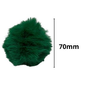 Pompom pelucia 70mm cor verde bandeira com 10 unidades nybc