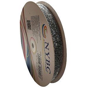 Fita Metalizada 20mm Prata 100% Poliéster Com 20 Metros Nybc