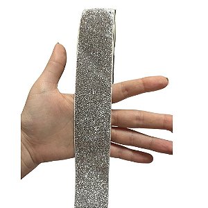 FITA METALIZADA PRATA 38MM POR METRO NYBC