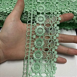 renda guipir chl-624 verde claro 70mm por metro